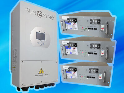 SunSynk Hybrid 12kW 3 Phase Inverter + 3 x BSL Battery 51.2V - 135Ah (21kWh)